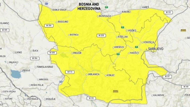 BiH: Upozorenje za određene dijelove zemlje. AccuWeather