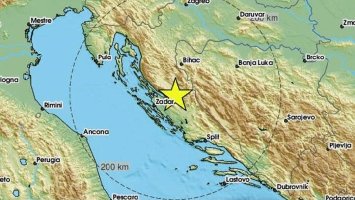 Zemljotres u blizini Zadra. EMSC