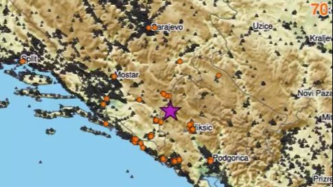 Epicentar zemljotresa. EMSC