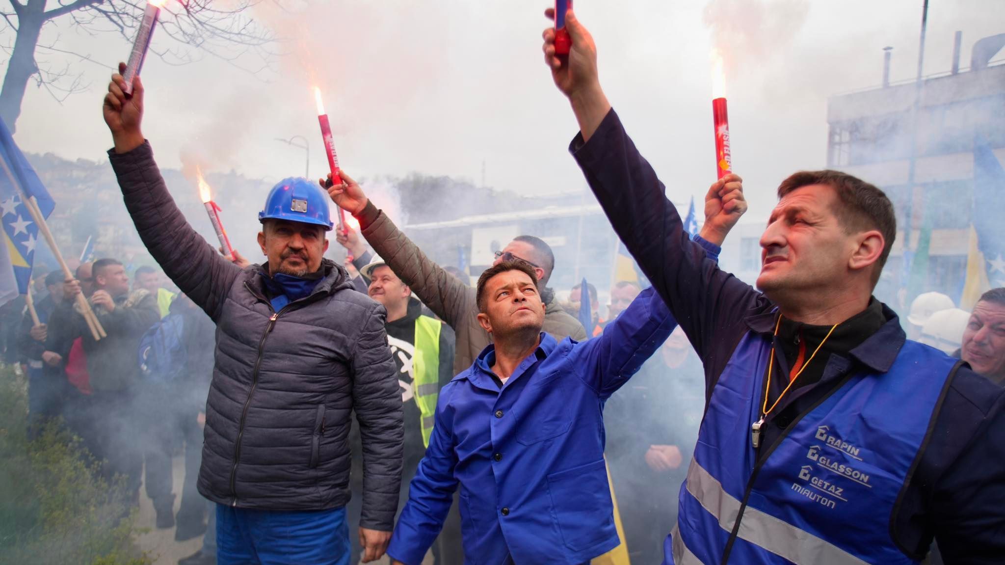Danas tokom protesta rudara. N. Šaljić