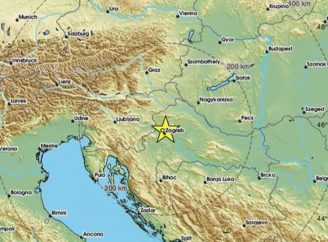 Registrovan zemljotres. EMSC