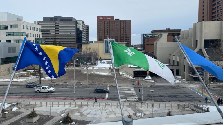 Zastava BiH na jarbolu gradske skupštine grada Hamilton. Facebook / IGK