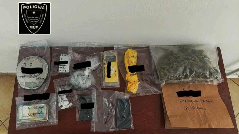 Zaplijenjena droga. MUP HNK