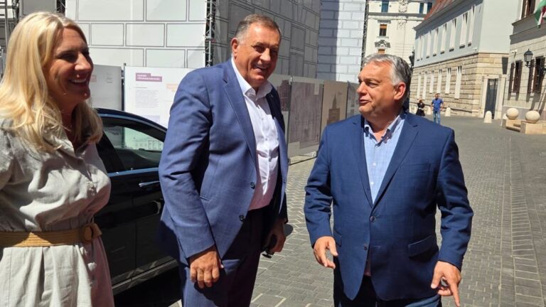 Dodik i Cvijanović s Orbanom. Platforma X / MiloradDodik