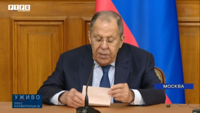 Sergej Lavrov. RTRS Screenshot
