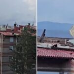 Jak vjetar otkinuo dio krova sa zgrade u Bugojnu