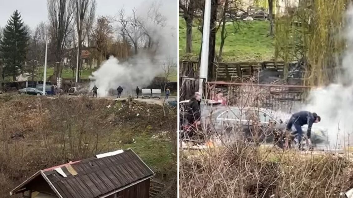 Automobil se zapalio tokom vožnje