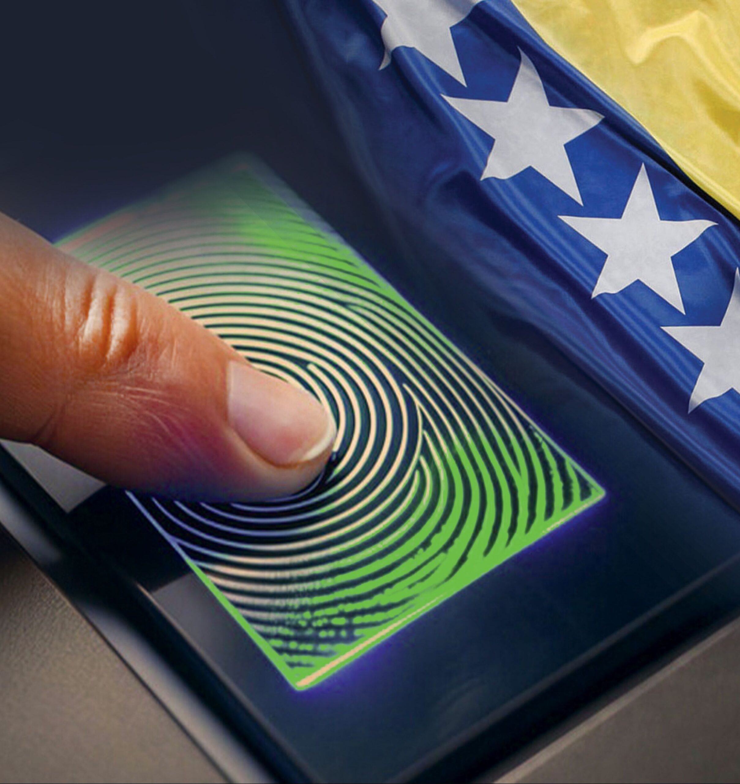 Skeniranje otiska glasača. Fena