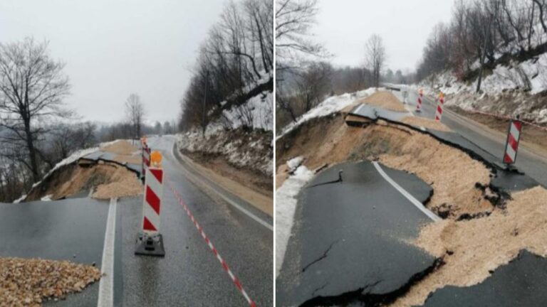 Zbog velikog oštećenja, zatvorena magistralna cesta Tuzla-Bijeljina. MUP TK