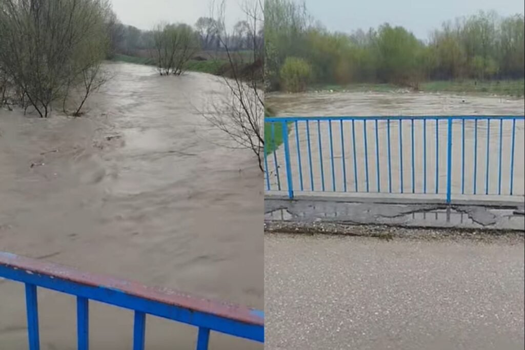 Zbog izlijevanja rijeke Tinje, došlo do obustave saobraćaja na jednoj dionici puta u Srebreniku