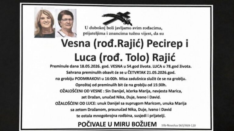 Poznat termin sahrane. Facebook