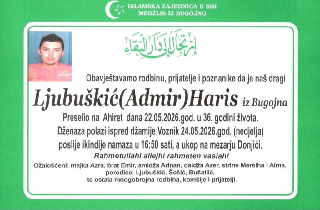 Bugojno zavijeno u crno: Preminuo sin heroja Armije RBiH, porodicu Ljubuškić pogodila nova tragedija
