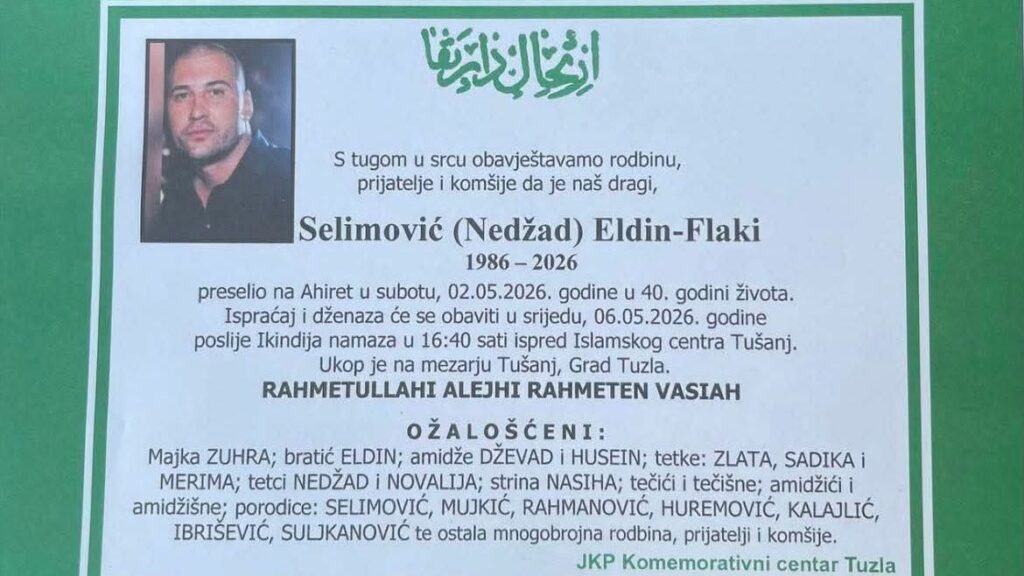 Poznat termin dženaze Eldinu Selimoviću, kojeg je ubio brat