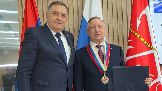 Dodik sa guvernerom Sankt Peterburga. RTRS