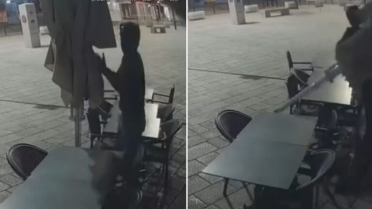 Lopov na Baščaršiji ukrao suncobrane. Screenshot