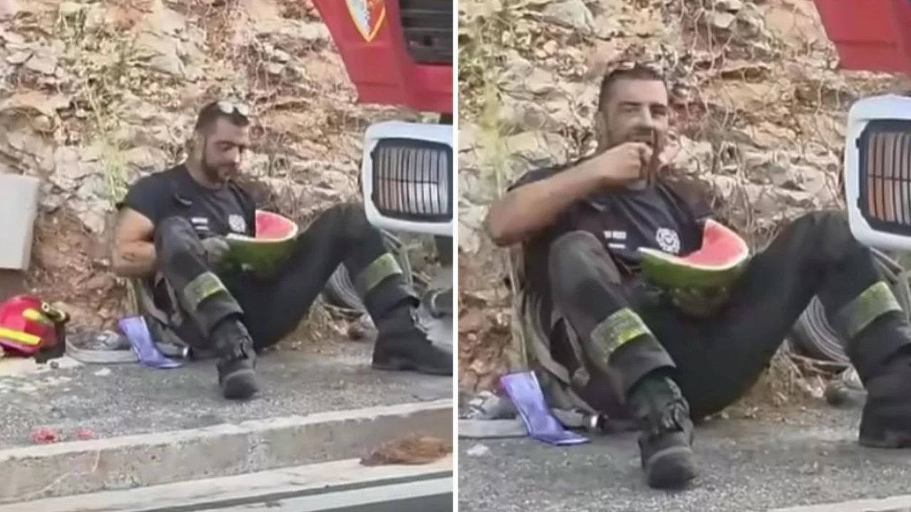 Nakon pakla od požara otvorio lubenicu: Potez hrvatskog vatrogasca nasmijao sve
