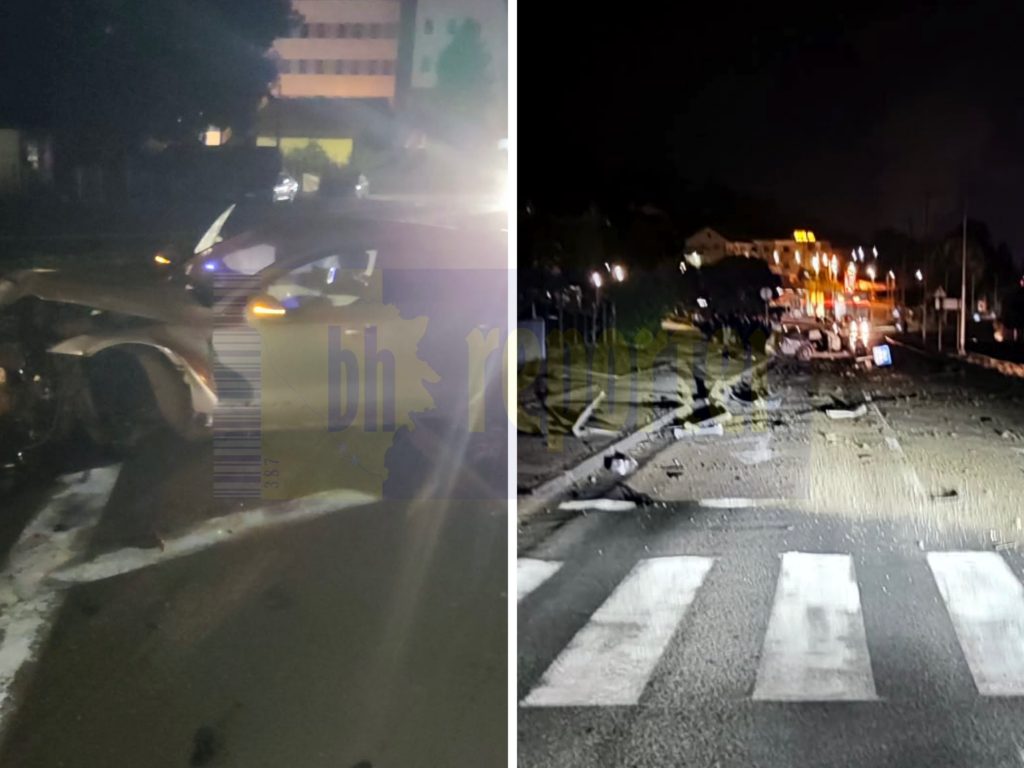 Saobraćajna nesreća u Miladijama: Automobil oborio dva stuba ulične rasvjete