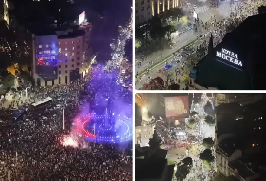 Slavlje na ulicama Beograda nakon izbora. Telegraf.rs