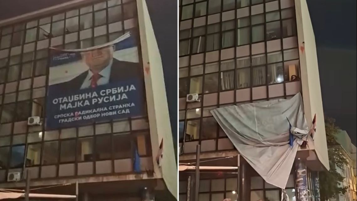 Građani skinuli Šešeljev plakat nakon izbora. Screenshot / Facebook